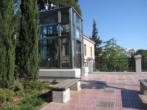 All metro stations have elevators. Many of them like this one come straight out of the ground in a plaza or on a sidewalk.