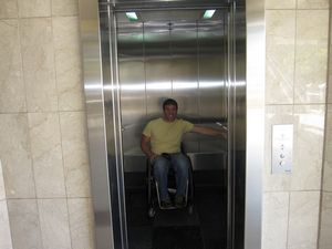 The metro elevators are big enough for wheelchairs.