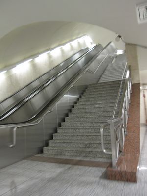 There are also elevators and stairs to get down to the metro.