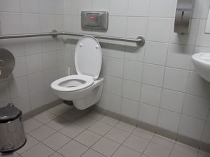 The Athens airport has wheelchair accessible restrooms.