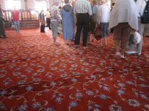 Image of carpet inside the Blue Mosque.