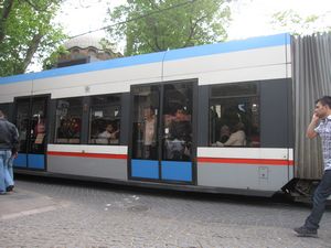 Nearly all the tram stations are accessible, but the trams can be quite crowded as shown in this picture.