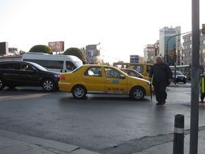 I am unaware of any accessible taxis in Istanbul. Most taxis look like this one.