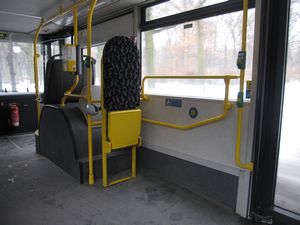 Space for wheelchair on bus.