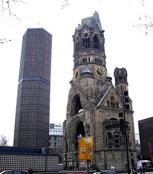 Picture of Kaiser Wilhelm Memorial Church from the north.