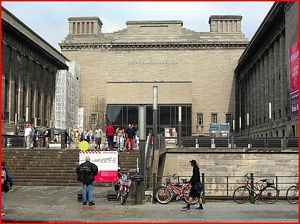 The Pergamon Museum is accessed via a bridge on the west end of Museum Island.