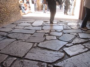 An example of cobblestones seen in Rome, Italy