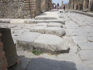 Wheelchair Inaccessible Sidewalk in Pompeii