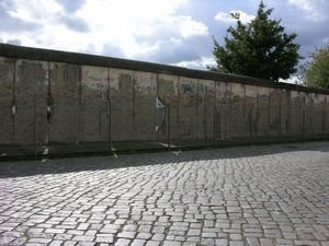 3 star smooth cobblestones like these next to the Berlin Wall force a wheelchair user to go very slow.