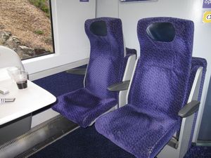 Some trains will have fold up seats to provide room for wheelchairs.