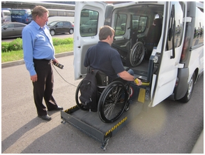 Accessible van with wheelchair lift