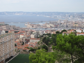 From the church, overlook of Marseilles