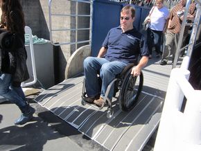 wheelchair ramp at one end of the ferry ride