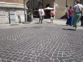 cobblestones along the route