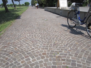 cobblestones along the route